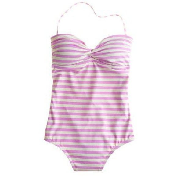 J.Crew Purple Lilac White Stripe Bandeau
